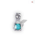 SILVER LOOK GREEN EARRINGS